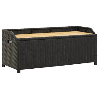  Ławka ogrodowa ze schowkiem, 120 cm, polirattan, czarna Lumarko!