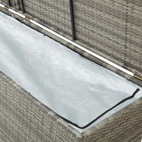  Skrzynia ogrodowa z polirattanu, 200 x 50 x 60 cm, szara Lumarko!