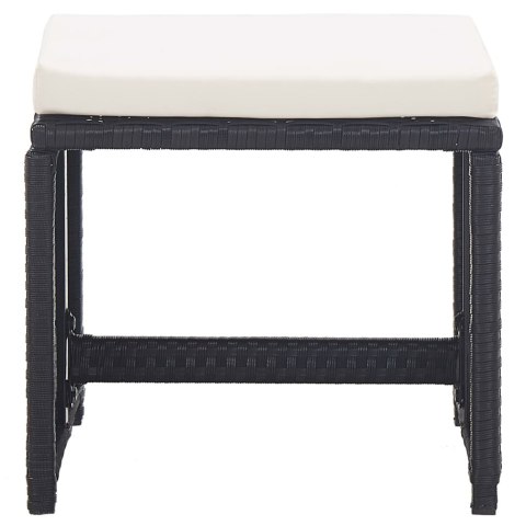  Stołki barowe, 2 szt., z poduszkami, polirattan, czarne Lumarko!