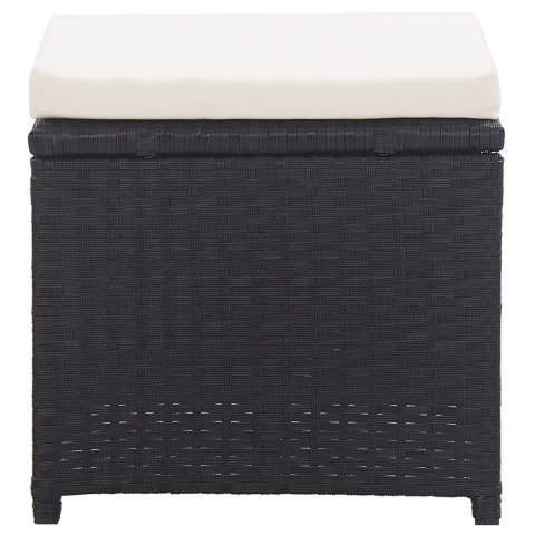  Stołki barowe, 2 szt., z poduszkami, polirattan, czarne Lumarko!