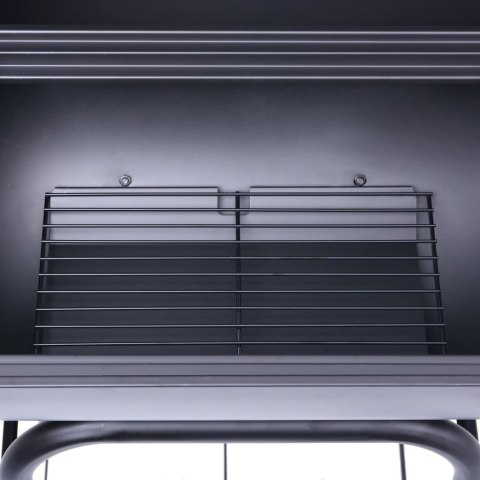 Grill ogrodowy z wędzarnią i dolną półką, czarny Lumarko!