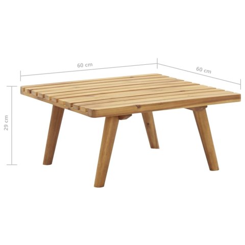  Podnóżek ogrodowy z poduszką, 60x60x29 cm, lite drewno akacjowe Lumarko!