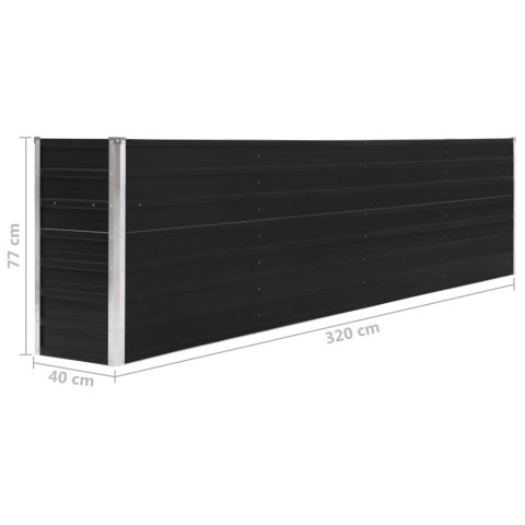  Donica do podniesionej grządki, 320x40x77 cm, stal, antracytowa Lumarko!