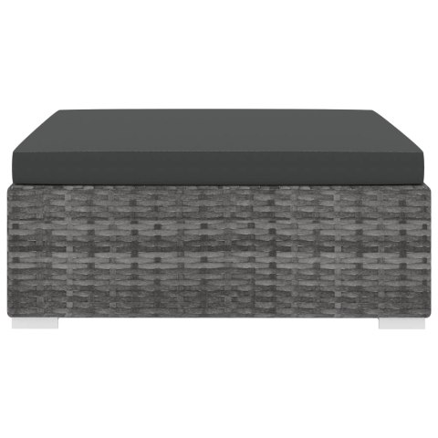  Podnóżek modułowy z poduszką, 1 szt., polirattan, szary Lumarko!