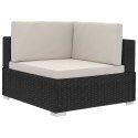  4-częściowa sofa ogrodowa, poduszki, rattan PE, czarna Lumarko!