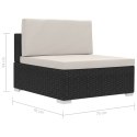  4-częściowa sofa ogrodowa, poduszki, rattan PE, czarna Lumarko!