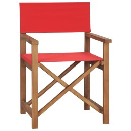  Krzesło reżyserskie, lite drewno tekowe, czerwone Lumarko!