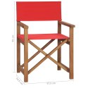  Krzesło reżyserskie, lite drewno tekowe, czerwone Lumarko!