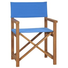  Krzesło reżyserskie, lite drewno tekowe, niebieskie Lumarko!