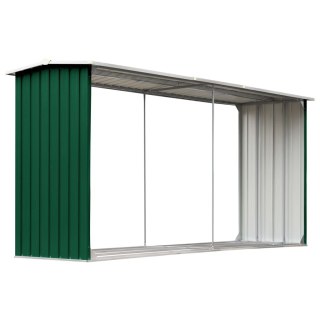  Wiata na drewno, stal galwanizowana, 330 x 92 x 153 cm, zielona Lumarko!