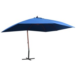  Wiszący parasol na drewnianym słupku, 400x300 cm, niebieski Lumarko!