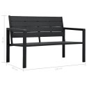  Ławka ogrodowa, 120 cm, czarna, HDPE o wyglądzie drewna Lumarko!