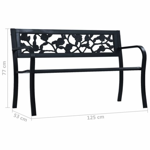  Ławka ogrodowa, 125 cm, czarna, stalowa Lumarko!
