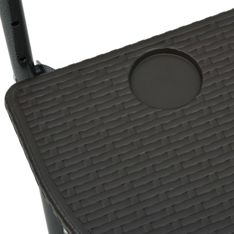  Wiszący stolik balkonowy, brązowy, 60x64x83,5 cm, plastikowy Lumarko!