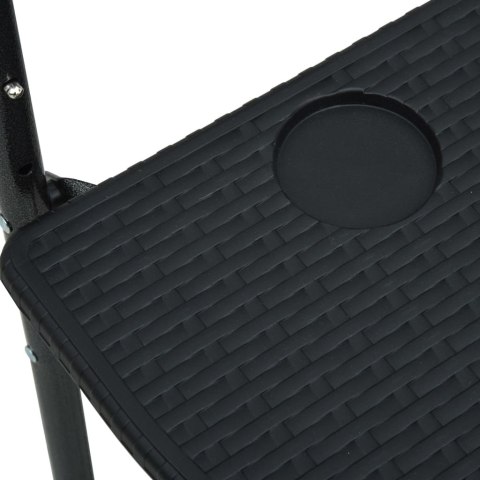  Wiszący stolik balkonowy, czarny, 60x64x83,5 cm, plastikowy Lumarko!