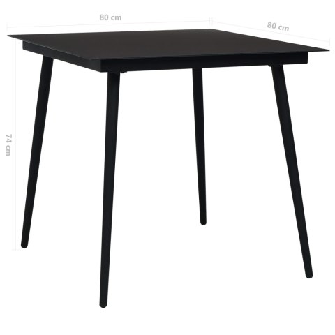  5-cz. zestaw mebli jadalnianych do ogrodu, sznur i stal, czarny Lumarko!