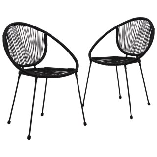  Krzesła ogrodowe, 2 szt., rattan PVC, czarne Lumarko!