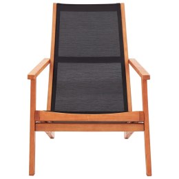  Krzesło ogrodowe, czarne, lite drewno eukaliptusowe i textilene Lumarko!