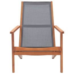  Krzesło ogrodowe, szare, lite drewno eukaliptusowe i textilene Lumarko!