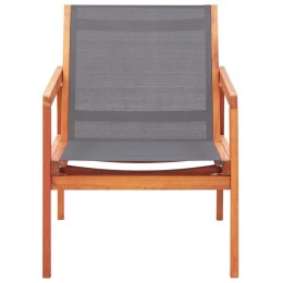  Krzesło ogrodowe, szare, lite drewno eukaliptusowe i textilene Lumarko!