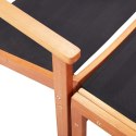  Krzesło ogrodowe z podnóżkiem, czarne, eukaliptus i textilene Lumarko!