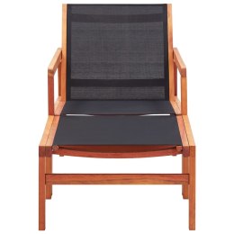  Krzesło ogrodowe z podnóżkiem, eukaliptus i textilene Lumarko!
