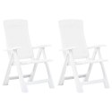 Rozkładane krzesła do ogrodu, 2 szt., plastikowe, białe Lumarko!