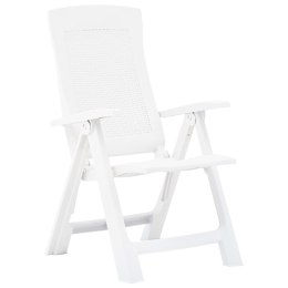  Rozkładane krzesła do ogrodu, 2 szt., plastikowe, białe Lumarko!
