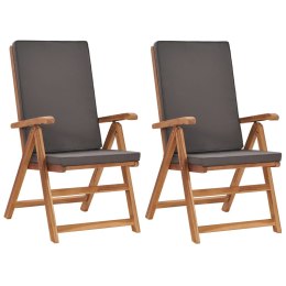  Rozkładane krzesła ogrodowe z poduszkami, 2 szt., drewno tekowe Lumarko!
