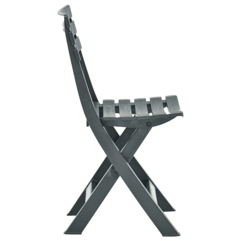  Składane krzesła ogrodowe, 2 szt., plastikowe, zielone Lumarko!