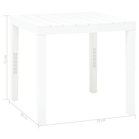  Stół ogrodowy, biały, 78 x 78 x 72 cm, plastikowy Lumarko!