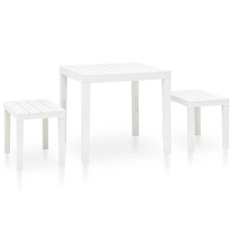  Stolik ogrodowy z 2 ławkami, plastikowy, biały Lumarko!
