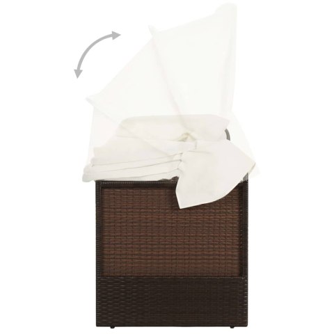  Sofa ogrodowa z zadaszeniem, polirattanowa, brązowa Lumarko!