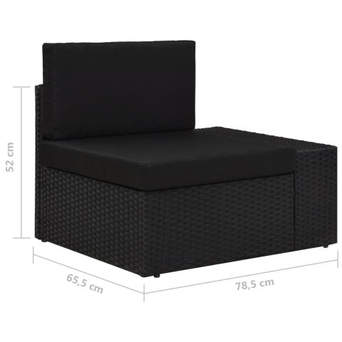  Sofa modułowa 2-osobowa, rattan PE, czarna Lumarko!