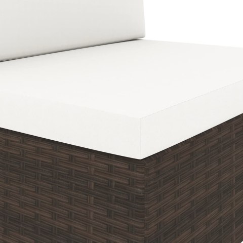  Sofa modułowa 3-osobowa, rattan PE, brązowa Lumarko!