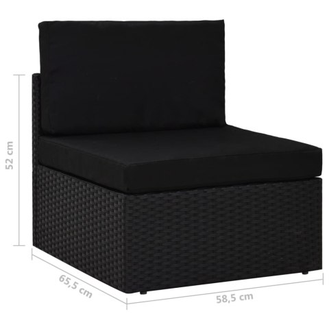  Sofa modułowa 3-osobowa, rattan PE, czarna Lumarko!