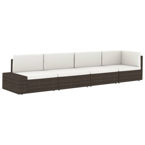  Sofa modułowa 3-osobowa, rattan PE, czarna Lumarko!