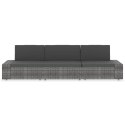  Sofa modułowa 3-osobowa, rattan PE, szara Lumarko!