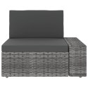  Sofa modułowa 3-osobowa, rattan PE, szara Lumarko!