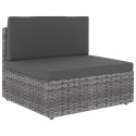  Sofa modułowa 3-osobowa, rattan PE, szara Lumarko!