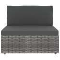  Sofa modułowa 3-osobowa, rattan PE, szara Lumarko!