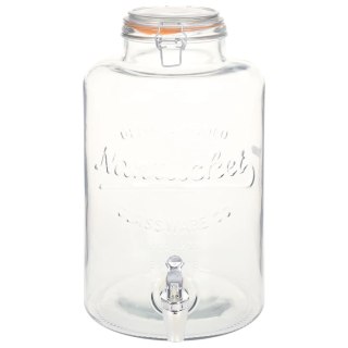  Dozownik wody XXL z kranikiem, przezroczysty, 8 L, szkło Lumarko!