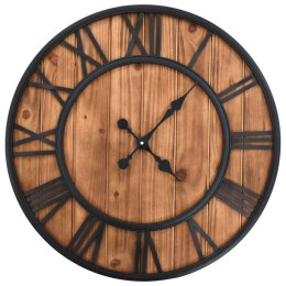  Zegar z mechanizmem kwarcowym, drewno i metal, 60 cm, XXL Lumarko!