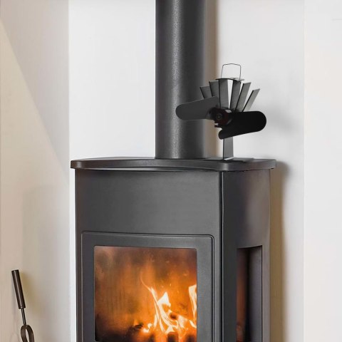  Zasilany ciepłem wentylator kominkowy, 2 łopatki, czarny Lumarko!