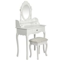  Toaletka z lustrem i stołkiem, biała Lumarko!