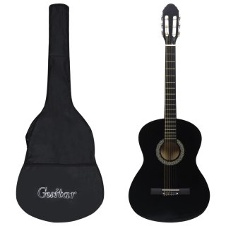  12-częściowy zestaw z gitarą klasyczną, czarny, 4/4, 39" Lumarko!