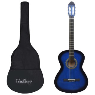  12-częściowy zestaw z gitarą klasyczną, niebieski, 4/4, 39" Lumarko!