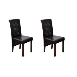  Krzesła stołowe, 2 szt., brązowe, sztuczna skóra Lumarko!