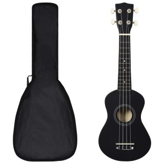  Ukulele sopranowe z pokrowcem, dla dzieci, czarne, 21" Lumarko!