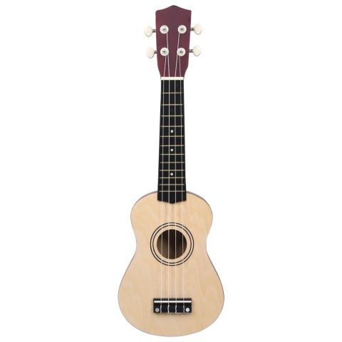  Ukulele sopranowe z pokrowcem, dla dzieci, jasne drewno, 21" Lumarko!